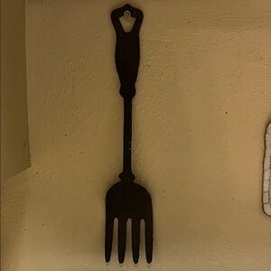 Vintage Rustic Black Metal Wall Fork Decor